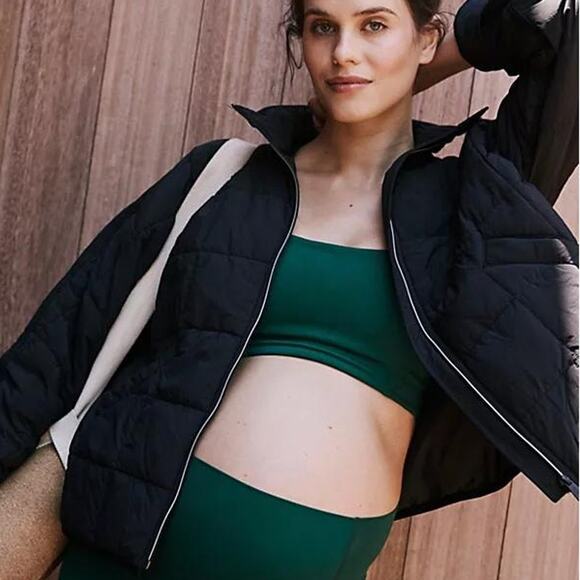 FP Movement x Hatch NWT Black Pippa Packable Maternity Puffer Boxy Jacket XS - Picture 1 of 9